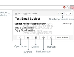 谷歌浏览器插件Notifier for Gmail™支持多个标签和帐户的邮件通知工具