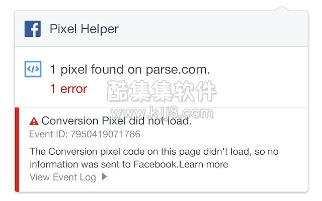 Chrome插件：facebook Pixel Helper