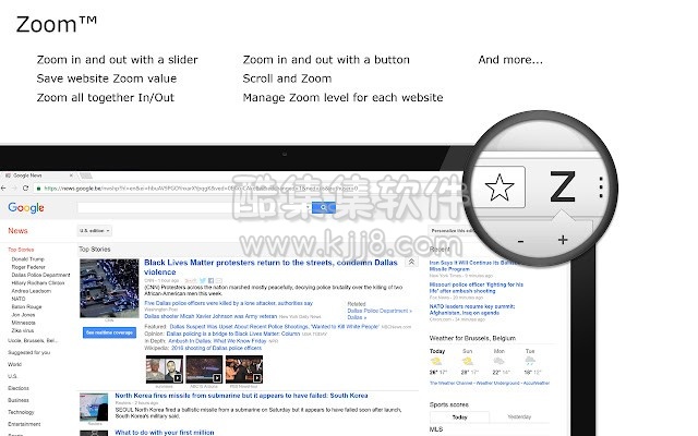 Zoom For Google Chrome 可以给网页设置不同的缩放比例
