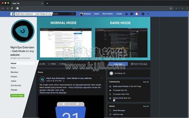 Chrome插件：dark Mode Night Eye