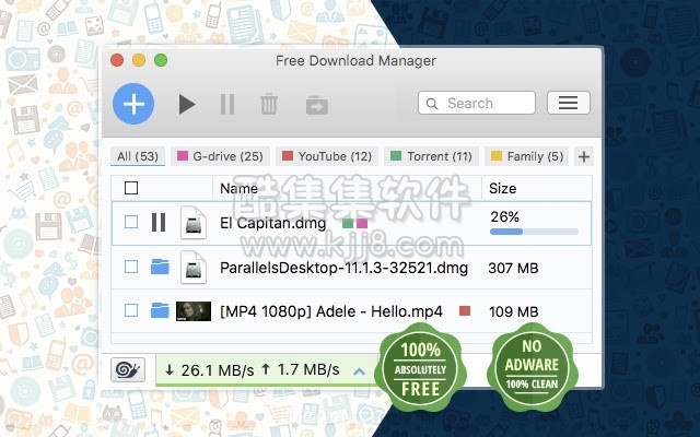 Chrome插件：free Download Manager 免费下载管理器