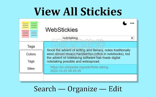谷歌浏览器插件webstickies 在浏览器上给网页做笔记