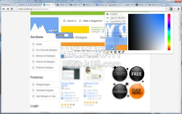 谷歌浏览器插件colorpick Eyedropper 颜色选择器工具 从网页中选择颜色值