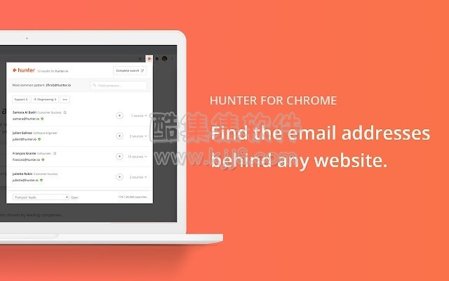 谷歌浏览器插件 Hunter 邮箱地址查找工具