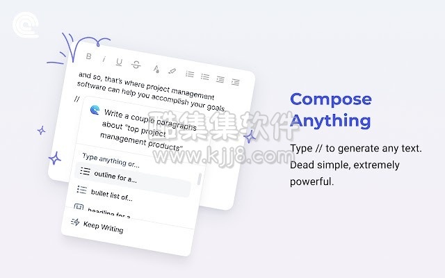 谷歌浏览器插件 Compose Ai 用人工智能帮助你写邮件写文档
